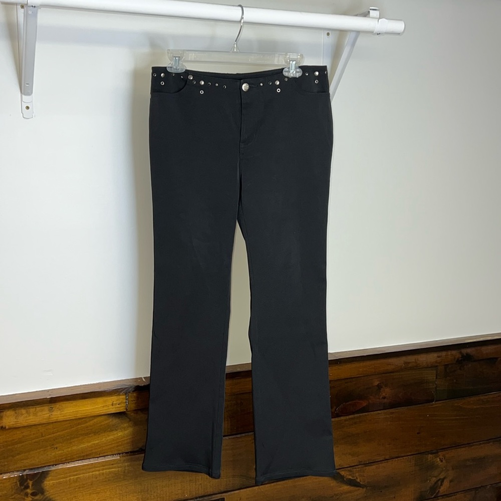 Harley Davidson Y2K Low Rise Black Motorcycle Pants- 4